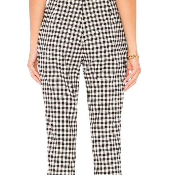 🌹SOLD🌹 superdown Gingham White/Black High-Waisted Straight Leg Pants NWOT🌹 - Picture 3 of 14